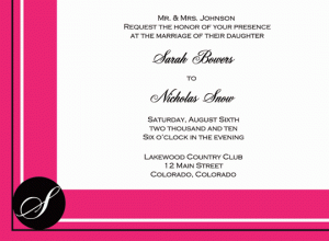 Wedding Invitation, Mary Bowman Design