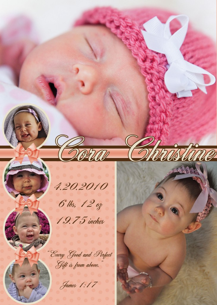 Cora Baby Announcement/Graphic Design