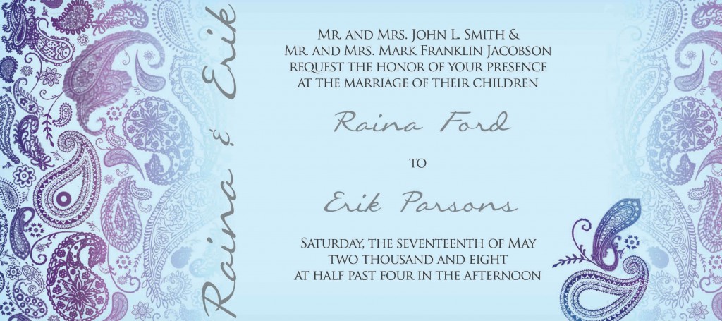 paisley wedding invitation